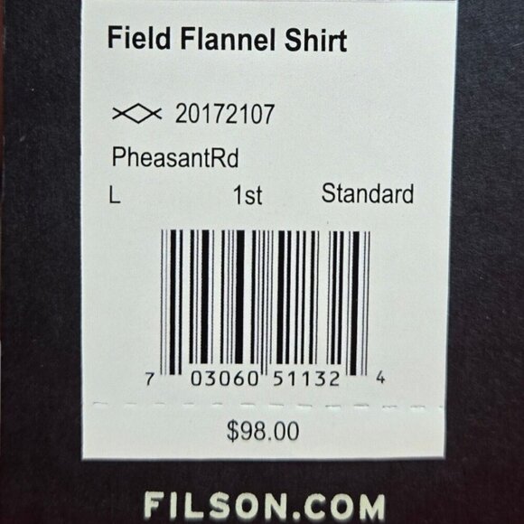 Filson Shirt Men L PheasantRd Field Flannel Preppy Western Outdoors Gorpcore - Picture 8 of 9